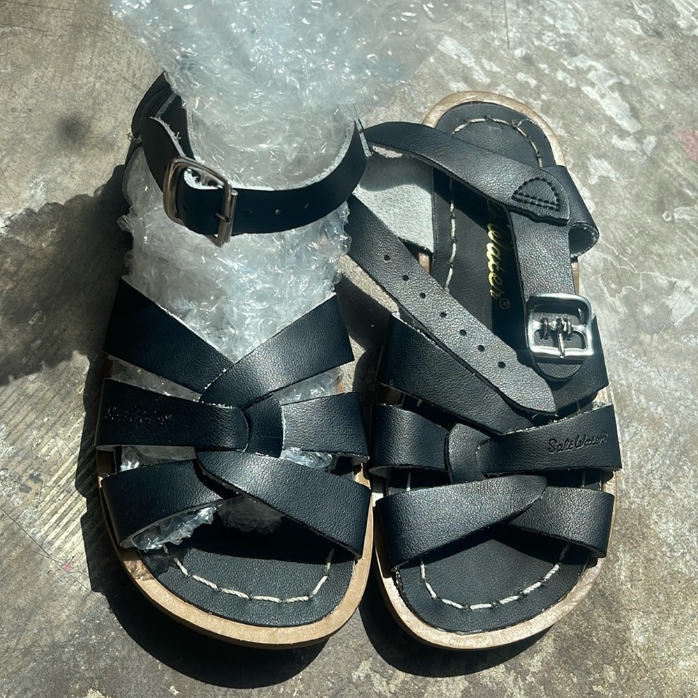Salt Water Black Sandals